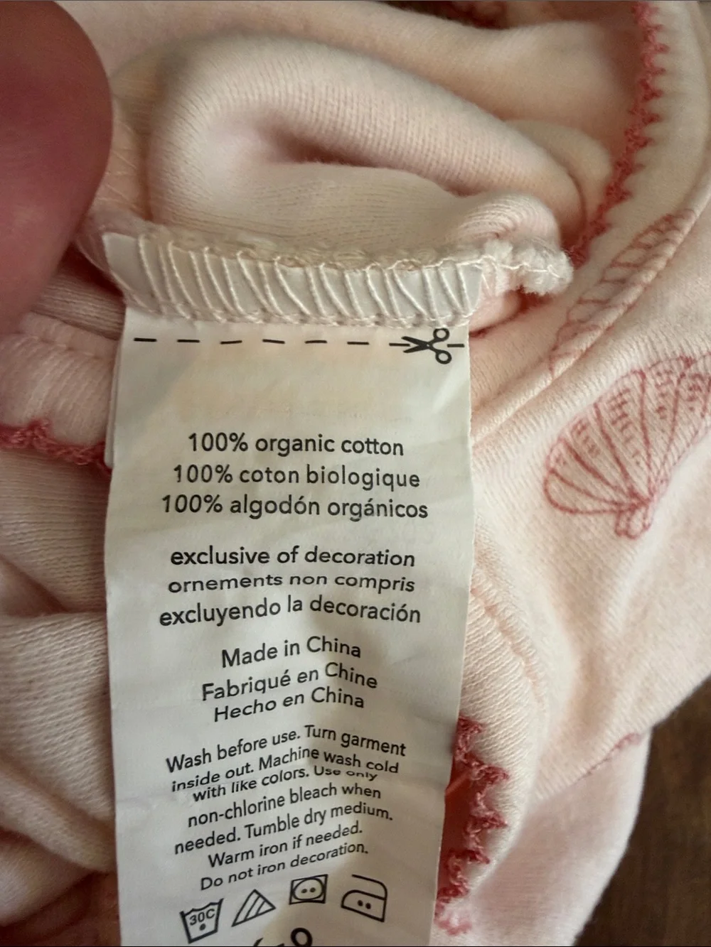 Rabbit Bear Organic Baby Shell Print Sleeveless Onesie in Light Pink
